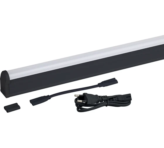 Линейный светодиодный светильник ЭРА LLED-01-08W-4000-B 8Вт 4000K L574мм с выключателем черный (кратно 1) купить с доставкой по РФ