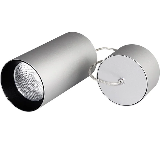 Светильник подвесной Arlight SP-POLO-R85-2-15W Day White 40deg (Silver, Black Ring) купить с доставкой по РФ